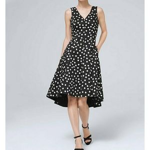 WHBM Black Polka Dot Taylor Sleeveless Dress